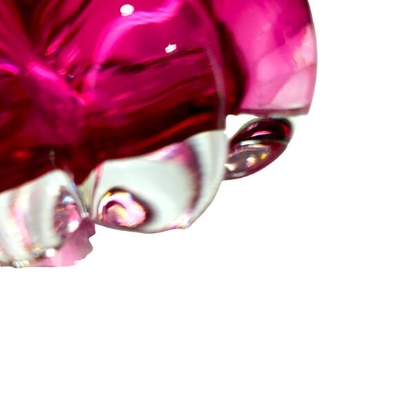 VTG EGERMANN ART GLASS CLAMSHELL BOWL CZECH REPUBLIC CRANBERRY SOMMERSO DESIGN - Picture 9 of 9